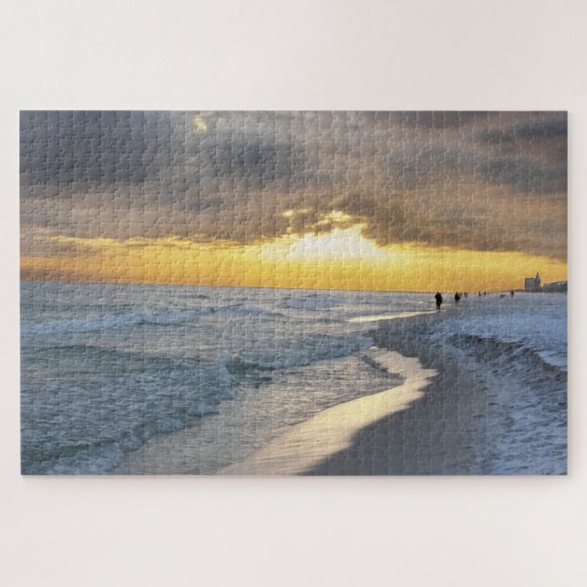 Schöner Sonnenuntergang am Strand von Pensacola, F Puzzle (Horizontal)