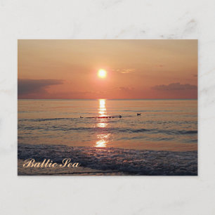 Schöner Sonnenuntergang an der Ostsee Foto Postkar Postkarte