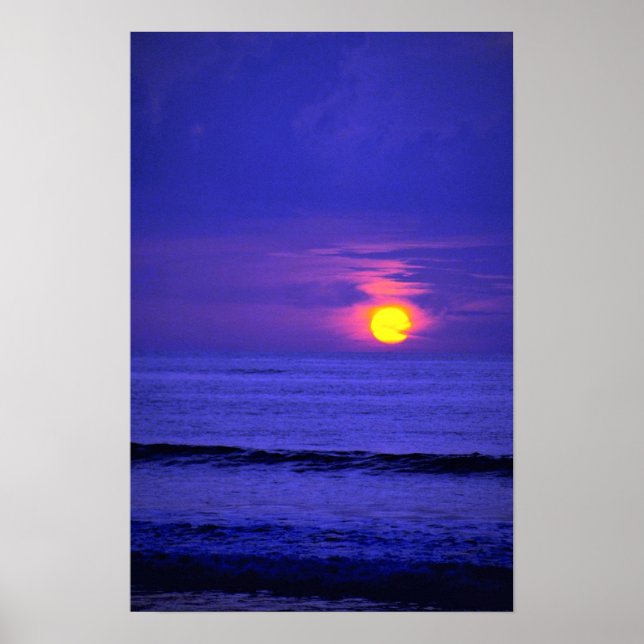 Schöner Sonnenuntergang: Bali, Indonesien Poster (Vorne)
