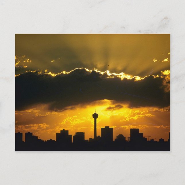 Schöner Sonnenuntergang: Calgary Sunset, Alberta,  Postkarte (Vorderseite)