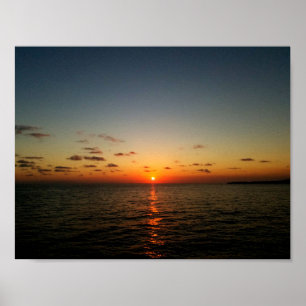 schöner Sonnenuntergang Gelb-Orange Poster