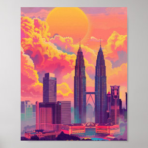 Schöner Sonnenuntergang in Kuala Lumpur Malaysia Poster