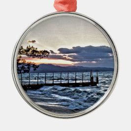 Schöner Sonnenuntergang in Montego Bay, Jamaika Silbernes Ornament