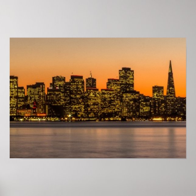 Schöner Sonnenuntergang in San Francisco Poster (Vorne)