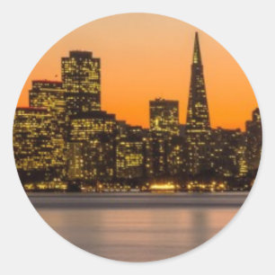 Schöner Sonnenuntergang in San Francisco Runder Aufkleber
