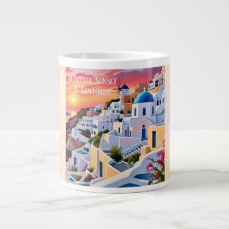 Schöner Sonnenuntergang in Santorini Jumbo-Tasse