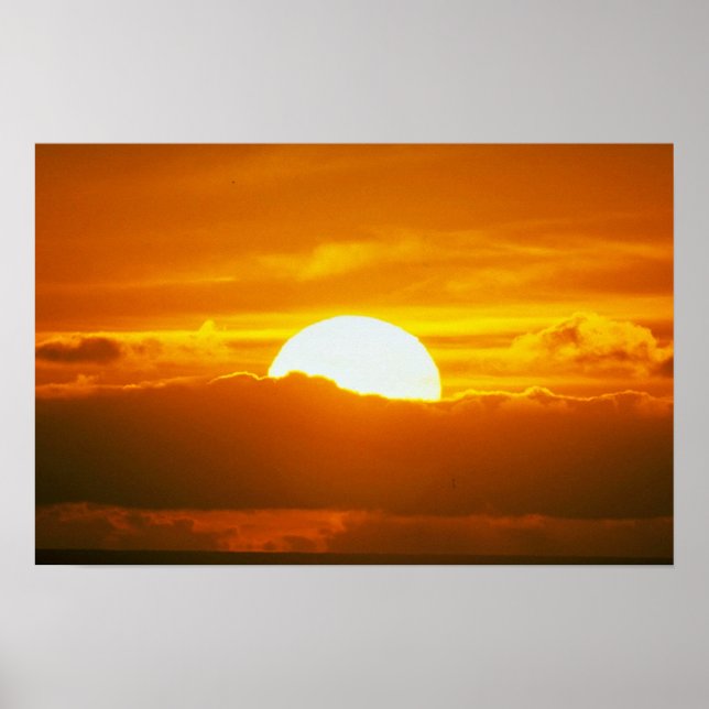 Schöner Sonnenuntergang: Moorea, Außenriff Pass, T Poster (Vorne)