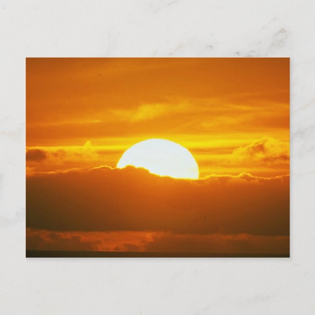 Schöner Sonnenuntergang: Moorea, Außenriff Pass, T Postkarte (Vorderseite)