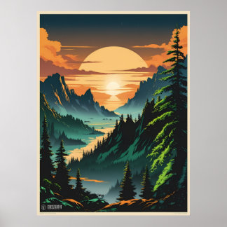 Schöner Sonnenuntergang Poster