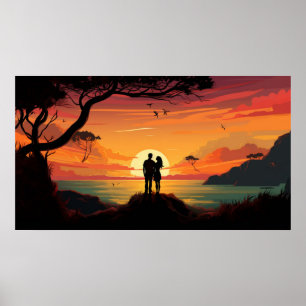 Schöner Sonnenuntergang Poster