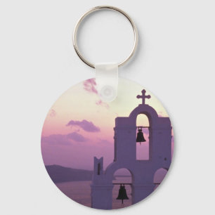 Schöner Sonnenuntergang: Santorini Fira am Schlüsselanhänger
