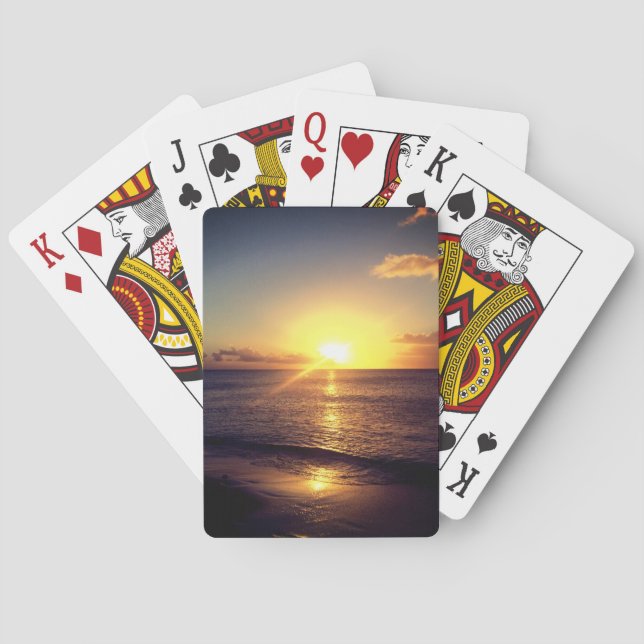 Schöner Sonnenuntergang Spielkarten (Rückseite)