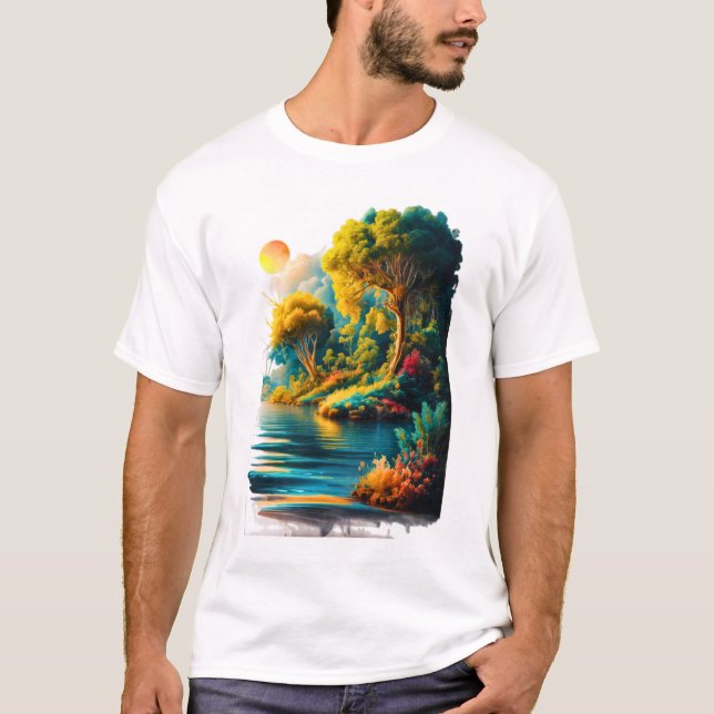 Schöner Sonnenuntergang T-Shirt (Vorderseite)