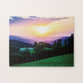 Schöner Sonnenuntergang über dem Mühlviertel, Öste Puzzle