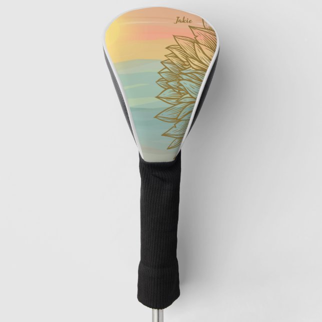 Schöner Sonnenuntergang über den Gewässer Golf Headcover (Vorderseite)