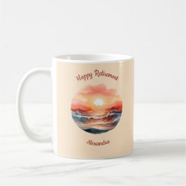 Schöner Sonnenuntergang über den Ozeanwellen Ruhes Kaffeetasse