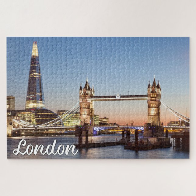 Schöner Sonnenuntergang über London, England Puzzle (Horizontal)