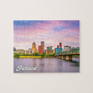 Schöner Sonnenuntergang über Portland, Oregon Puzzle