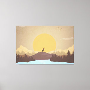 Schöner Sonnenuntergang über Seelandschaft Leinwanddruck