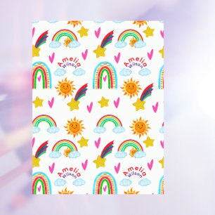 Schöner Sonnenwolkenstern-Regenbogen-Name für Kind Fleecedecke