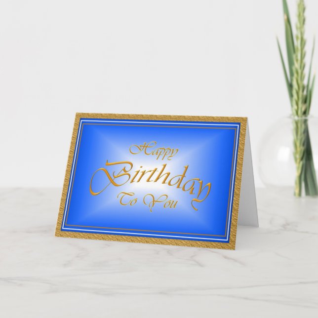 Schöner strahlend blauer Diamant Geburtstag Karte (Vorderseite)
