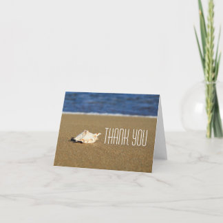Schöner Strand bewegt | Seashell-Seehochzeit Dankeskarte