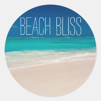 Schöner Strand Bliss Runder Aufkleber