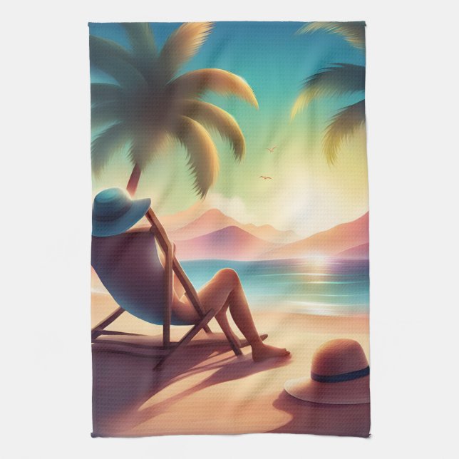 schöner Strand Geschirrtuch (Vertikal)