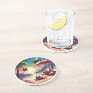 schöner Strand Getränkeuntersetzer