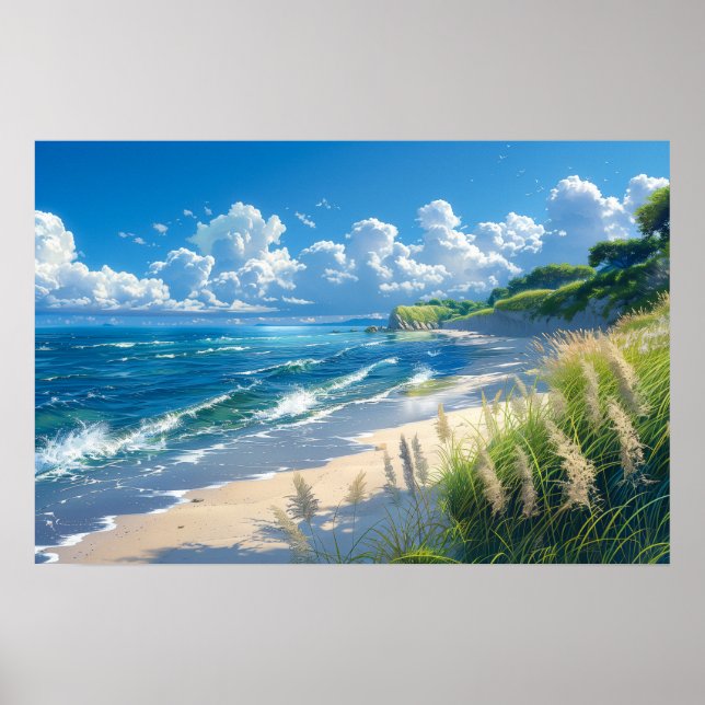 Schöner Strand im Sommer Poster (Vorne)