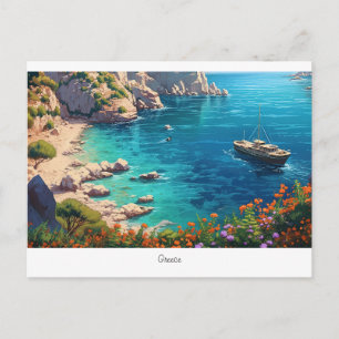 Schöner Strand in Griechenland Postkarte