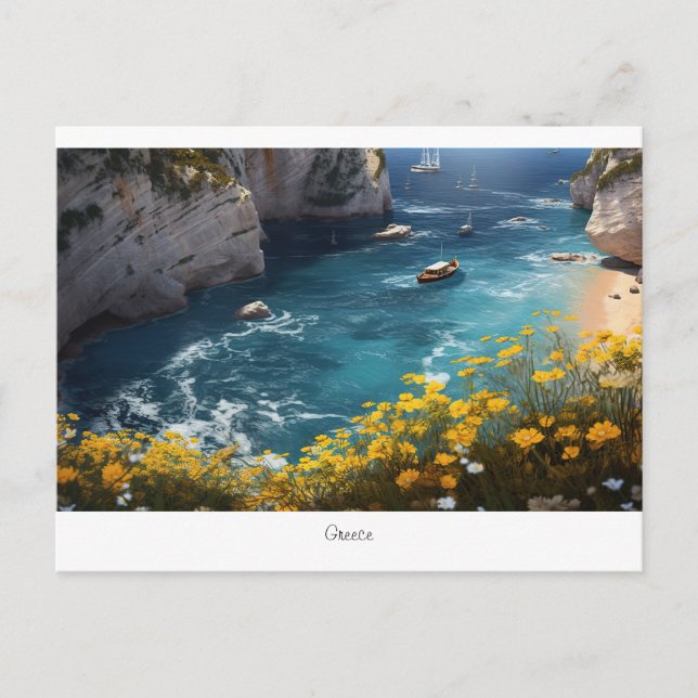 Schöner Strand in Griechenland Postkarte (Vorderseite)