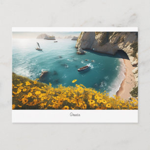 Schöner Strand in Griechenland Postkarte