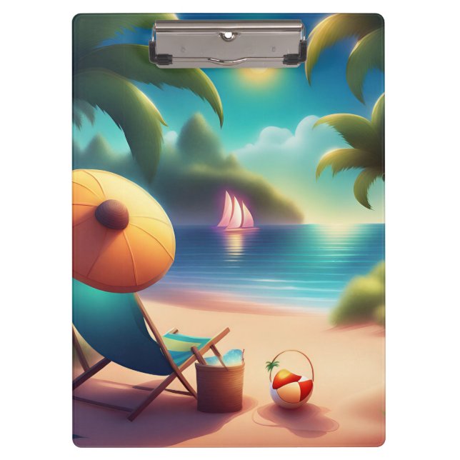 schöner Strand Klemmbrett (Vorderseite)