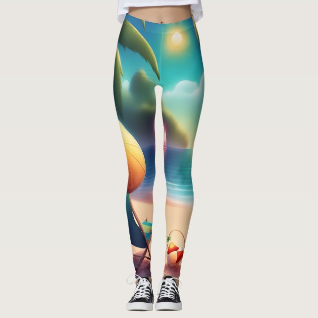 schöner Strand Leggings (Vorderseite)