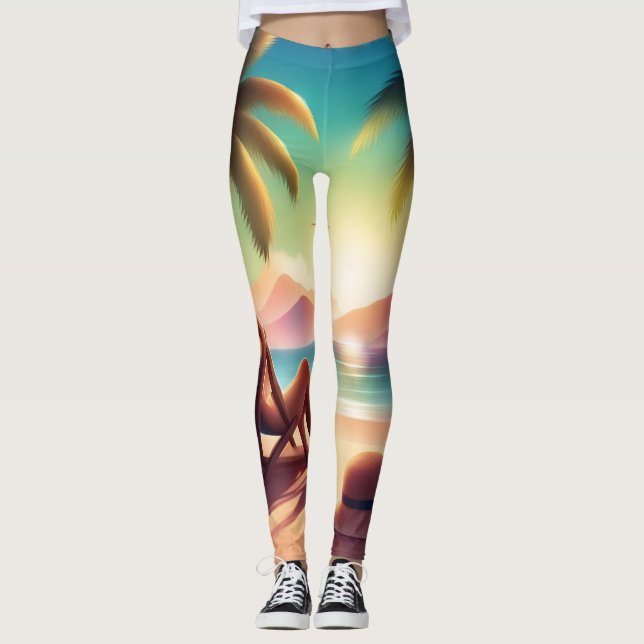 schöner Strand Leggings (Vorderseite)