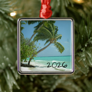 Schöner Strand, Malediven Silbernes Ornament