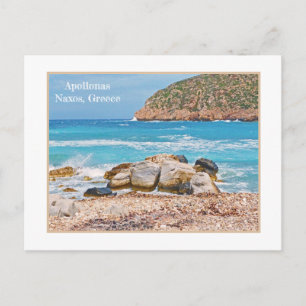 SCHÖNER STRAND, NAXOS, GRIECHENLAND, FELSSCHEN APO POSTKARTE