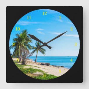 Schöner Strand ohne Ende Quadratische Wanduhr
