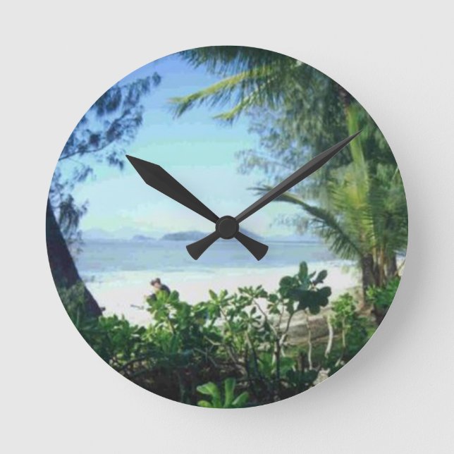 SCHÖNER STRAND RUNDE WANDUHR (Vorderseite)