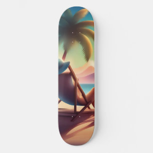 schöner Strand Skateboard