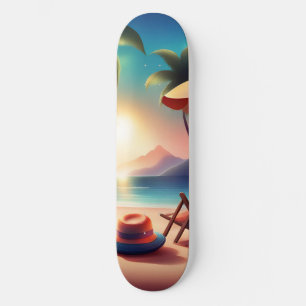 schöner Strand Skateboard