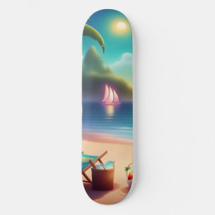 schöner Strand Skateboard