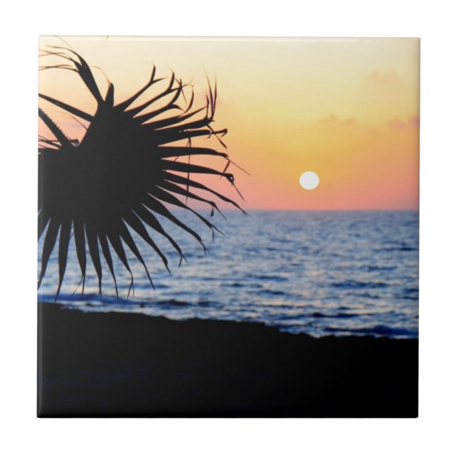 SCHÖNER STRAND-SONNENUNTERGANG FLIESE (Vorderseite)