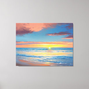 Schöner Strand Sonnenuntergang Malerei Canvas Prin Leinwanddruck