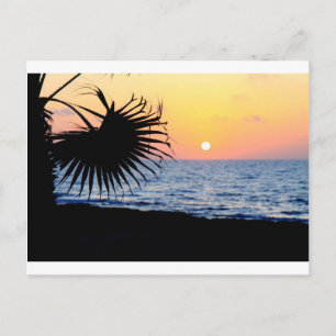SCHÖNER STRAND-SONNENUNTERGANG POSTKARTE