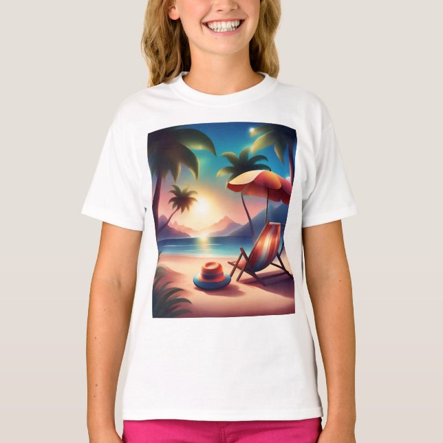 schöner Strand T-Shirt (Vorderseite)