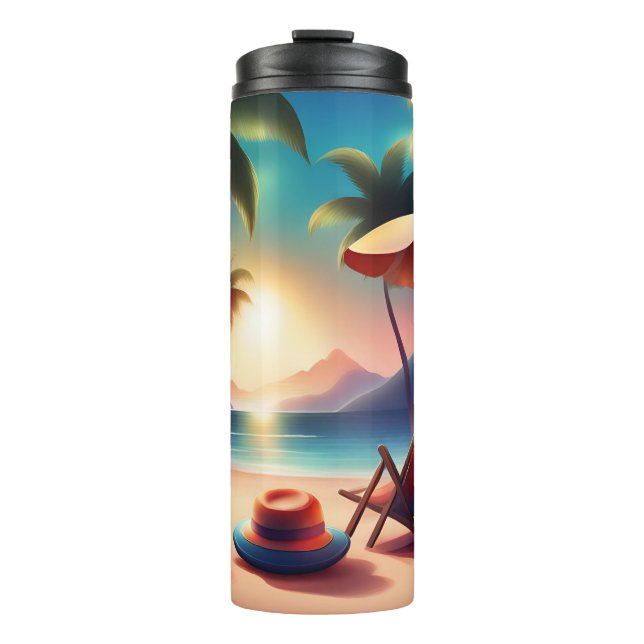 schöner Strand Thermosbecher (Vorderseite)