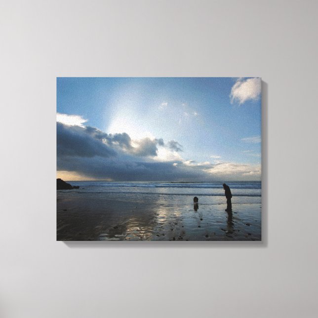 Schöner Strand und Himmel Leinwanddruck (Vorderseite)