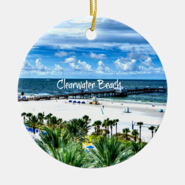 Schöner Strand von Clearwater, Florida Keramik Ornament (Vorne)